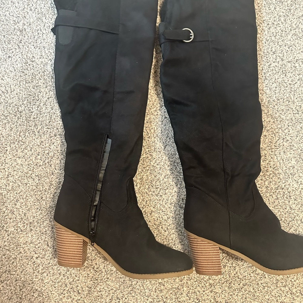 Knee high shearling lined boots